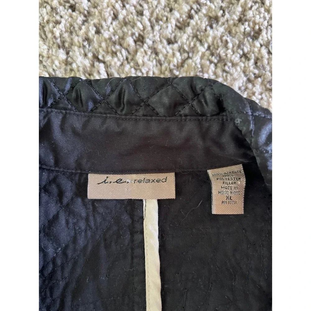I.E. Relaxed Black Quilted Women’s Blazer Jacket - Picture 7 of 12